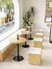 Asientos Sencillos de Cabina sin Respaldo para Áreas de Descanso de Cafeterías, Banco Largo para Pastelerías, Tiendas de Té de Leche y Apartamentos Pequeños