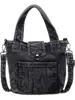 Bolso Cuadrado Pequeño Textura Desgastada Callejón Viejo Índigo para Estudiantes Mujeres, Estilo Perezoso Vintage, Ligero y Versátil para Viajes Diarios, Bolso Cruzado