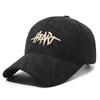 Gorra de béisbol con letras bordadas para mujer, estilo coreano de invierno, nuevo estilo, gorra pequeña para todo tipo de partidos, sombrero de pana para el sol, sombrero moderno para hombre.