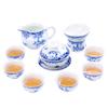 Tigela com Tampa de Porcelana Azul e Branca em Destaque Kung Fu Conjunto de Chá Bule de Cerâmica Reunião Anual Presente Empresarial Suporte para logo