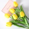 Mini flor de tulipán artificial de PU decoración del hogar flor boda flor falsa accesorios para fotografía de mano fábrica planta venta al por mayor