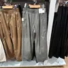 Calça Feminina Plus Size de Veludo Quente Casual de Perna Reta Moda com Cordão e Punhos 2026 Outono/Inverno Novo Estilo 479402