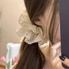 Goma para el pelo de encaje blanco cremoso estilo coreano, Sencilla y elegante para moño, Cuerda de pelo de alta gama para coleta
