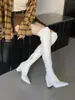 Otoño 2026 Nuevo Estilo Punta Fina Tacón Grueso Tacón Alto Adelgazante Moda Francesa Sexy Impresionante Celebridad de Internet para Mujer Botas Largas