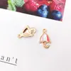 1 Accesorio de Joyería DIY Estilo Coreano Rosa de Aleación con Aretes de Esmalte, Llave de Flor, Colgante de Arete de Estrella de Mar