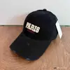Retro Americano PARIS Bordado 3D Desgastado Sombrero de Sol Unisex Tendencia Callejera Versátil Gorra de Béisbol