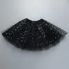Falda tutú para niños, princesa, lentejuelas, tres capas, 6 piezas, malla, gasa, tutú para niños
