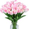 Flores Artificiais para Sala de Estar, Vaso de Flores Artificiais de Alto Padrão, Buquê de Flores de Plástico, Decoração de Cabeceira, Arranjo de Flores, Exibição de Tulipas