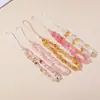 Cadena de Teléfono de Cristal Amarillo de la Suerte para Mujer, Exquisito Colgante de Muñeca de Amatista Natural, Cordón para Funda de Teléfono de Cadena de Cuentas, Colgante para Hombre