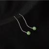 Árbol Baniano Plata Esterlina S925 Hetian Jade Línea de Oreja Pendientes Simples Elegantes de Moda para Mujer 2021 Nuevos Pendientes Largos
