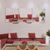 Pegatina de pared cuadrada con patrón de olas, pegatina de espejo acrílico, decoración del hogar, pared de fondo, pegatina de pared de espejo Amazon