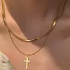 Collar Personalizado de Múltiples Capas Más Vendido Collar Transfronterizo Europeo y Americano Cadena para Clavícula con Colgante de Barra Sólida Pequeña para Mujer