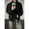 Chaqueta vintage de retazos deconstruidos estilo americano con cuello mao para hombre, marca de moda para primavera y otoño, abrigo versátil simple nuevo casual de corte holgado