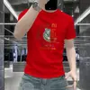 Nueva camiseta de manga corta de moda para hombre de verano, cuello redondo, ajustada, elegante, guapo, única, top de estilo europeo