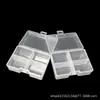Caja de plástico transparente de 4 compartimentos con tapa abatible y cierre a presión, caja de plástico para organizar accesorios de arte de uñas, ferretería, tornillos y anzuelos de pesca