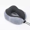 Almohada viscoelástica en forma de U con núcleo de rebote lento, almohada de soporte para el cuello para viajes largos, almohada en forma de U con soporte de diseño alto-bajo, suministro directo del fabricante