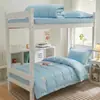 Juego de cuatro piezas de cama de gasa de doble capa de algodón lavado estilo princesa todo algodón funda nórdica algodón puro algodón tejido sábana de cama juego de tres piezas de ropa de cama