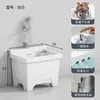 Fregadero Mopero Pequeño para Balcón de Casa, Lavabo para Piso de Baño, Fregadero Mopero Cerámico Alto de Pie, Tamaño Grande