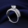Transmisión en vivo de Douyin Anillo de Moissanita de un quilate de gran venta Sansheng Iii Fabricante para mujer Dropshipping Regalo de San Valentín