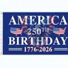 Bandera de Fondo para Cumpleaños del 250 Aniversario Americano Transfronteriza Bandera de Jardín 1776-2026 Bandera Decorativa del Día de la Independencia