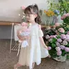 Vestido de Chifón de Verano Nuevo 2024 para Niñas Estilo Occidental Dulce Vestido de Princesa Vestido de Tirantes de Verano para Niños Moderno
