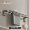 Gris Gun Aluminio Espacial Toallero Sin Taladro Baño Inodoro Estante Montado en Pared Inodoro Toallas de Baño