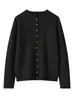 Suéter 100% Cachemir Puro Otoño e Invierno 2025 Cárdigan de Cachemir para Mujer, Suéter Exterior Holgado Abotonado, Suéter de Punto Estilo Perezoso