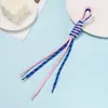 Lanyard de Poliéster Sandwich Dos Colores Colgante de Cuerda Personalizado de Moda Cuerda Trenzada Nudada de Colores DIY Lanyard de Cuerda al por Mayor
