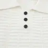 Camisa polo de punto de color liso texturizado de manga larga para hombre, marca de tendencia europea y americana, corte limpio, suéter versátil de cuello camisero para primavera y otoño