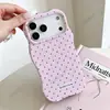 Capa de Celular com Borda Ondulada Estilo Coreano Adequada para Iphone15/16/17Pro, Capa com Película de Camada Dupla Anti-Queda de Cobertura Total