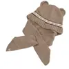 Conjunto de Gorro y Bufanda Tejidos Vintage para Mujer, Otoño e Invierno, Adelgazante de Rostro, Gorro Pullover Versátil, Engrosado para Calidez, Protección para las Orejas, Gorro de Lana