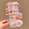 Set de 14 Pinzas para el Cabello Infantiles para Niñas, Pinzas Laterales, Pinzas para Flequillo de Bebé, Pinzas Florales para el Cabello, Pinzas Florales de Felpa al por Mayor