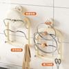 Estante para tapar ollas multicapa con ventosa, estante de pared para tabla de cortar de cocina con gancho, estante de almacenamiento multifuncional con escurridor para tabla de cortar.