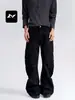 Con Abundantes Jeans de Mezclilla Lavada Estilo Retro Americano para Hombres y Mujeres Sueltos Casual Versátiles Diseño Desconstruido Sentido de la Moda Corte al Tobillo Pantalones Tipo Sable