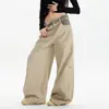 Pantalones de trabajo camuflaje retro americano para mujer, verano, calle alta, hip-hop, versátiles, elegantes, casuales, sueltos, con caída, pantalones de mezclilla, modernos