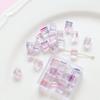 Cuentas de Vidrio Cúbicas Burbuja Agujero Recto Cuentas Cuentas DIY Joyería Hecha a Mano Aretes con Cuentas Material de Accesorios
