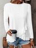 Camiseta de manga larga con cuello redondo de color sólido informal de moda para mujer nueva estación independiente de Amazon transfronteriza de Europa y Estados Unidos primavera y verano 2024