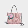 Bolso de mano al hombro con pedrería transfronterizo Mini de mujer para verano fiesta de sociedad cadena de nube plisada bolso cruzado