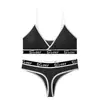 Conjunto de Bikini Sexy Francés Triángulo Copas Profundas Hilo Bra Chaleco Deportivo Lencería Lencería Conjunto de Dos Piezas