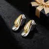 Pendientes Populares Transfronterizos para Mujer, Pendientes Bicolor con Forma de Gota de Agua, Elegantes y Versátiles, Pendientes de Lujo Ligero y de Gama Alta para Mujer