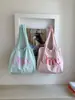Bolsa Tote de Letras Estilo Coreano Nicho para Mulheres 2026 Nova Grande Capacidade Bolsa de Ombro para Estudante, Aula e Trabalho