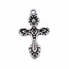 28x 17mm 1.35g plata antigua comercio exterior accesorios para joyería DIY colgante de cruz popular europeo y americano