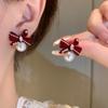 Pendientes Festivos Rojos de Año Nuevo para Mujer Pendientes de Temperamento de Alta Gama Nuevos Pendientes Calientes de Otoño e Invierno Pendientes de Boda de Año Nuevo