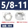 Porca Hexagonal de Travamento Anti-Afrouxamento Tipo Ne com Inserção de Nylon, Norma Americana 304 Ansi/Asme B18.16.6