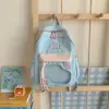 Mochila Color Block Fresca de Verão para Estudantes do Ensino Fundamental e Médio, Mochila Energética Estilo Pai-Filho para Viagens de Férias, Mochila Tamanho Infantil
