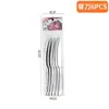 Amazon Transfronterizo Shangchao 6 Piezas Vajilla de Acero Inoxidable Cuchillo y Tenedor Cuchara Hotel Cuchillo y Tenedor para Steak Occidental Traje de 24 Piezas