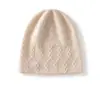 100% cachemir puro, nueva colección otoño/invierno, gorro casual de punto trenzado liso para mujer, cálido y a la moda