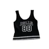Camisola Deportiva Negra con Letras de Spice Girls de Moda para Mujer, Base Interior, Ropa Exterior de Verano, Top Corto Rayado