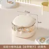 Caja de Joyería Cuadrada con Espejo, Portátil para Viajes, Exquisita y Compacta, Almacenamiento de Cuatro Compartimentos, a Prueba de Polvo y Humedad, Caja de Almacenamiento en Capas
