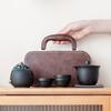 Juego de té de viaje de una sola taza exprés, apto para exteriores, portátil, para acampar, equipo para beber té, tetera de kung fu para oficina